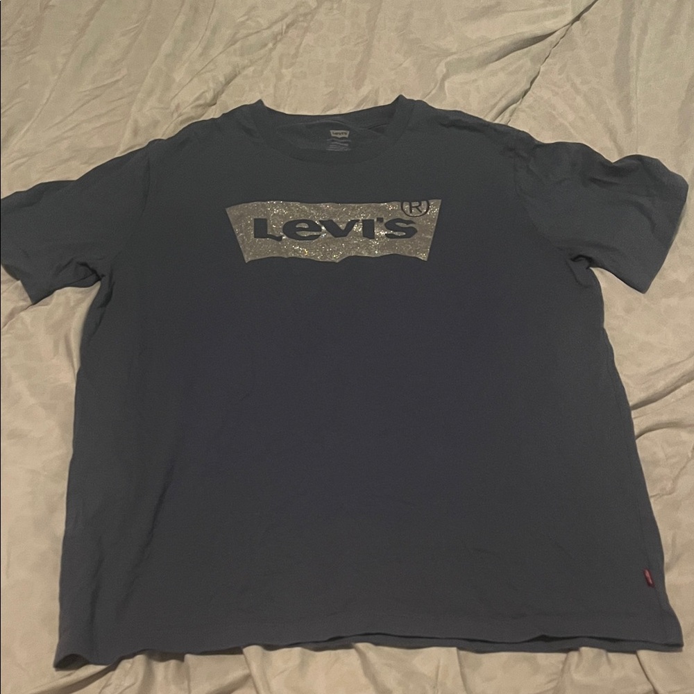 Levi's Women’s Dark Blue Crewneck Tee with Sparkle Logo